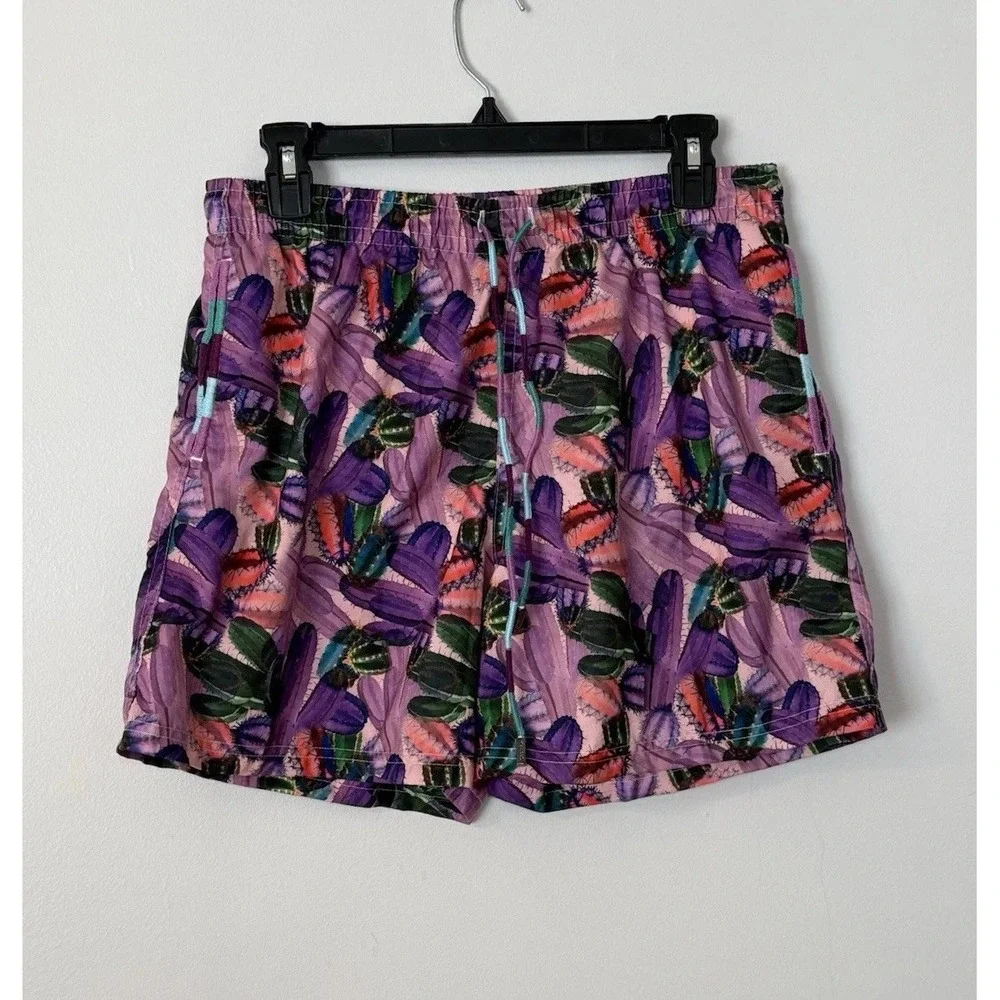 Men's 98 Coast‎ Avenue By Mildred Rubin Swim Trunks Purple Cactus XL